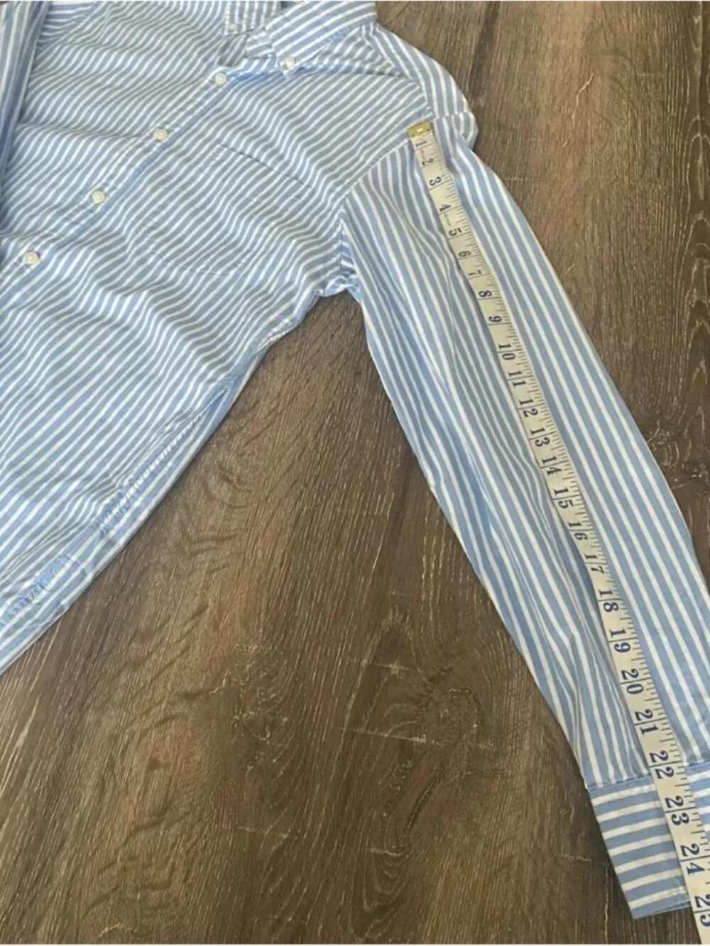 J. Crew Classic White & Blue Striped Button Down Shirt Men's Small